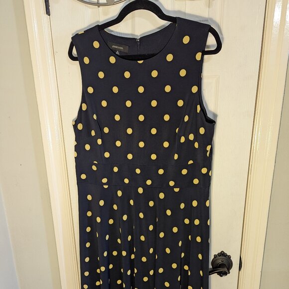 Jones & Co. Polkadot A-Line Dress Sz. 16 Blue - Picture 4 of 10